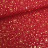 Tissu Noël Rouge Etoiles Filantes Dorées - Maison Klem