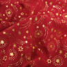 Tissu Noël Rouge Etoiles Filantes Dorées - Maison Klem