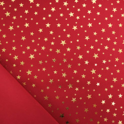 Tissu Noël Rouge Etoiles Dorées - Maison Klem