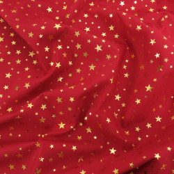 Tissu Noël Rouge Etoiles Dorées - Maison Klem
