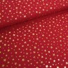 Tissu Noël Rouge Etoiles Dorées - Maison Klem
