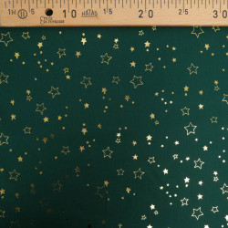 Tissu Noël Vert Etoiles Dorées - Maison Klem