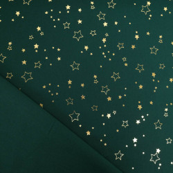 Tissu Noël Vert Etoiles Dorées - Maison Klem