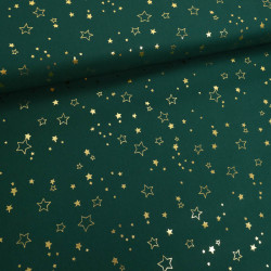 Tissu Noël Vert Etoiles Dorées - Maison Klem