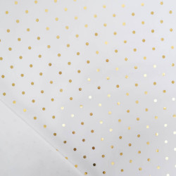 Tissu Noël Blanc Pois Dorés - Maison Klem