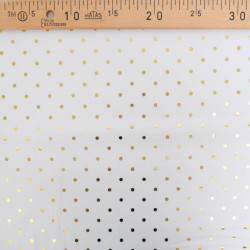 Tissu Noël Blanc Pois Dorés - Maison Klem