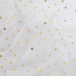 Tissu Noël Blanc Pois Dorés - Maison Klem