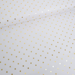 Tissu Noël Blanc Pois Dorés - Maison Klem