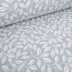 Tissu Damassé Grande Largeur Motif Feuilles - Maison Klem