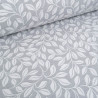 Tissu Damassé Grande Largeur Motif Feuilles Gris - Maison Klem
