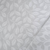 Tissu Damassé Grande Largeur Motif Feuilles Gris Perle - Maison Klem
