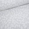 Tissu Damassé Grande Largeur Motif Feuilles Gris Perle - Maison Klem