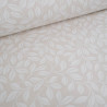Tissu Damassé Grande Largeur Motif Feuilles Beige - Maison Klem