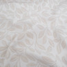 Tissu Damassé Grande Largeur Motif Feuilles Ecru Beige - Maison Klem
