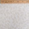 Tissu Damassé Grande Largeur Motif Feuilles Ecru Beige - Maison Klem