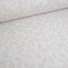 Tissu Damassé Grande Largeur Motif Feuilles Ecru Beige - Maison Klem