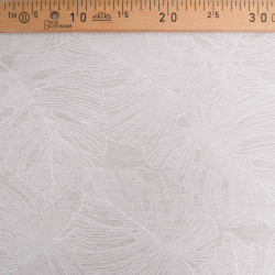 Tissu Damassé Grande Largeur Motif Feuillage Gris - Maison Klem