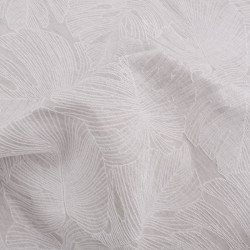 Tissu Damassé Grande Largeur Motif Feuillage Gris - Maison Klem