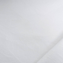 Tissu Damassé Grande Largeur Motif Feuillage Blanc T/T - Maison Klem