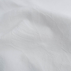 Tissu Damassé Grande Largeur Motif Feuillage Blanc T/T - Maison Klem