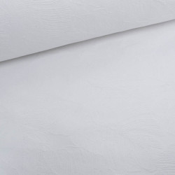 Tissu Damassé Grande Largeur Motif Feuillage Blanc Ton Sur Ton - Maison Klem