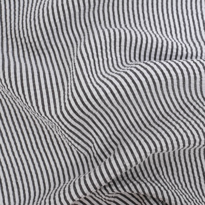 Seersucker à Rayures Noir - Maison Klem Seersucker à Rayures Noir - Maison Klem
