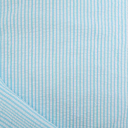 Seersucker à Rayures Lagon - Maison Klem