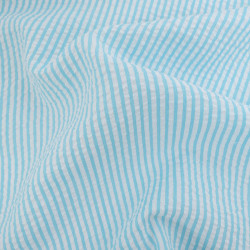Seersucker à Rayures Lagon - Maison Klem