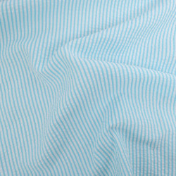 Seersucker à Rayures Lagon - Maison Klem