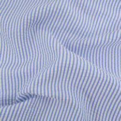 Seersucker à Rayures Bleu - Maison Klem