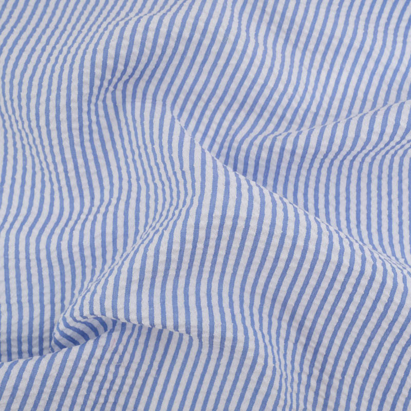 Seersucker à Rayures Bleu - Maison Klem Seersucker à Rayures Bleu - Maison Klem