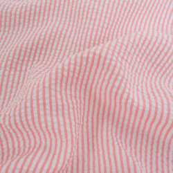 Seersucker à Rayures Corail - Maison Klem