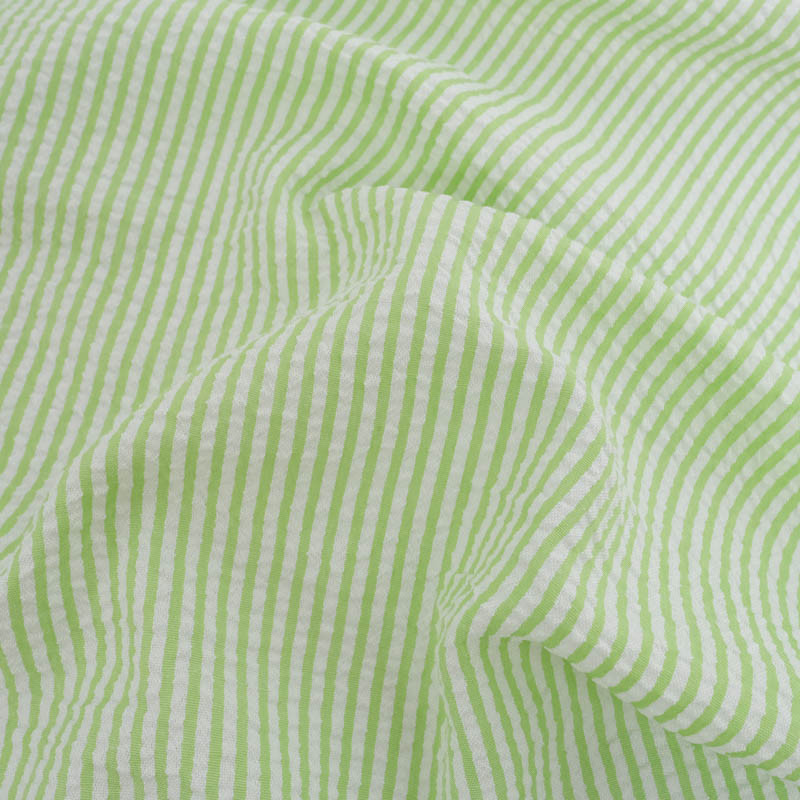 Seersucker à Rayures Vert - Maison Klem