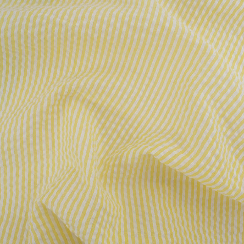 Seersucker à Rayures Jaune - Maison Klem Seersucker à Rayures Jaune - Maison Klem