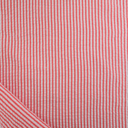 Seersucker à Rayures Rouge - Maison Klem