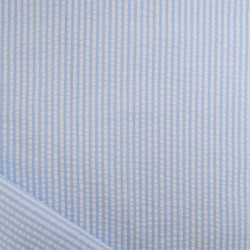Seersucker à Rayures Bleu Ciel - Maison Klem