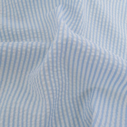 Seersucker à Rayures Bleu Ciel - Maison Klem