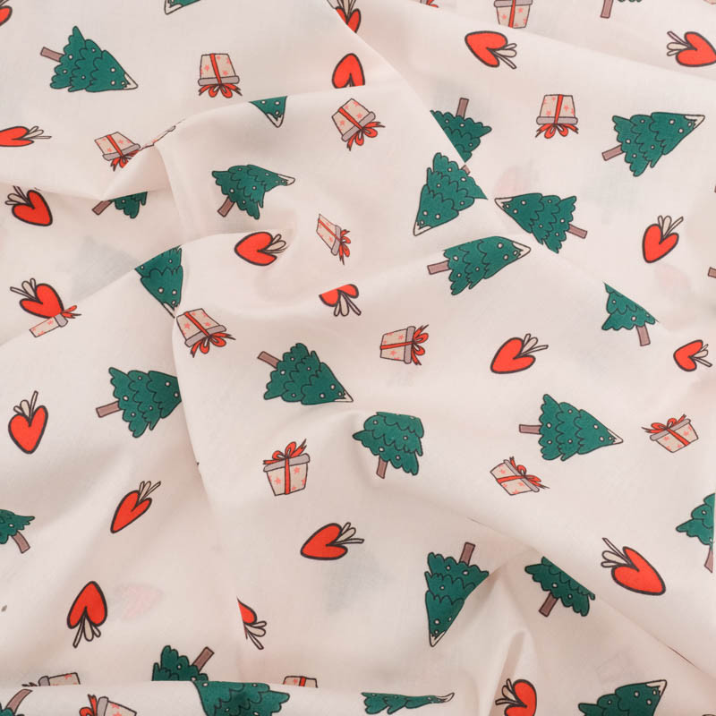 Tissu Noël Coton à Motifs - Maison Klem