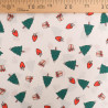 Tissu Noël Coton Beige Petits Sapins - Maison Klem
