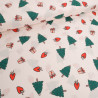 Tissu Noël Coton Beige Petits Sapins - Maison Klem