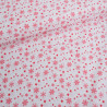 Tissu Noël Coton Flocon Rouge Fond Blanc - Maison Klem