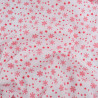 Tissu Noël Coton Flocon Rouge Fond Blanc - Maison Klem