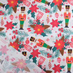 Tissu Noël Coton Casse Noisette - Maison Klem