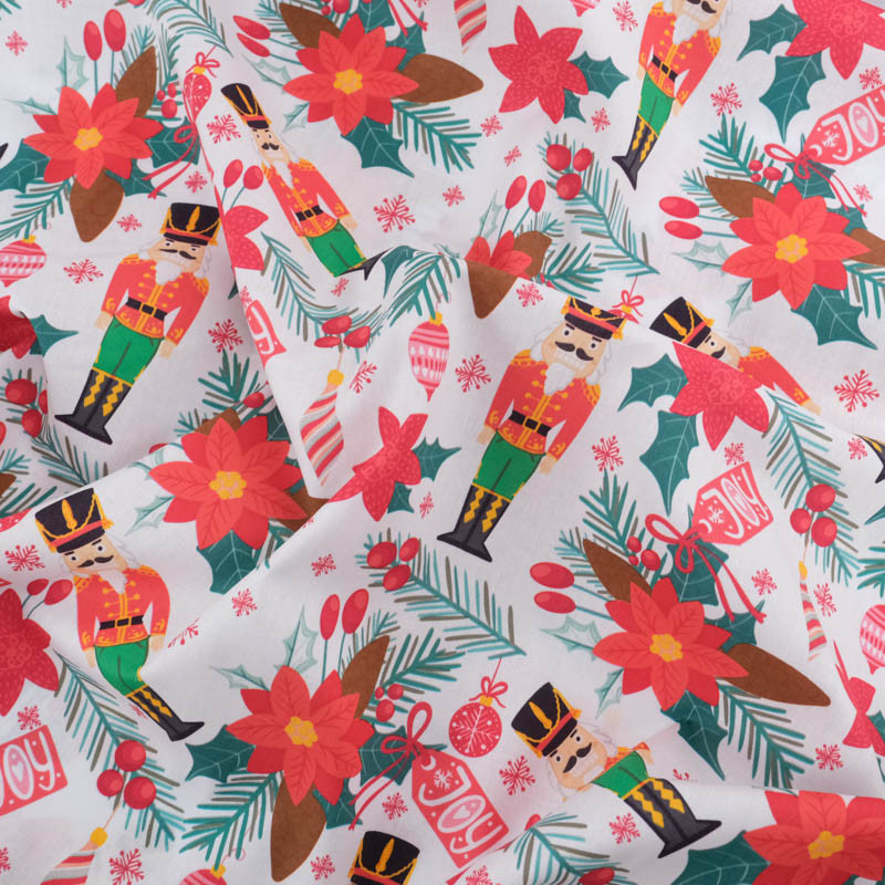Tissu Noël Coton Casse Noisette - Maison Klem