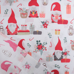 Tissu Noël Coton Gnome De Noël - Maison Klem