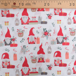 Tissu Noël Coton Gnome De Noël - Maison Klem