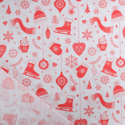 Tissu Noël Coton Motif Noël Tradition - Maison Klem