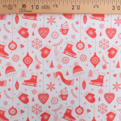 Tissu Noël Coton Motif Noël Tradition - Maison Klem