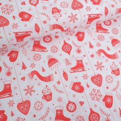 Tissu Noël Coton Motif Noël Tradition - Maison Klem