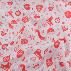 Tissu Noël Coton Motif Noël Tradition - Maison Klem